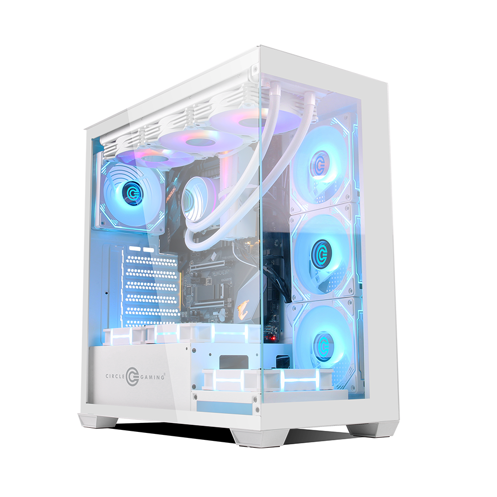 Defender ZX1 Mid- Tower Computer Case Gaming Cabinet - White