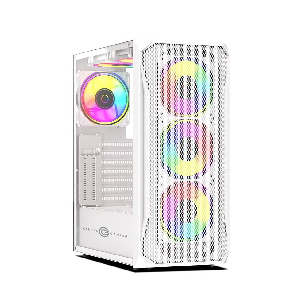 Elegantor X1 ARGB Mid-Tower Computer Case Gaming Cabinet - White