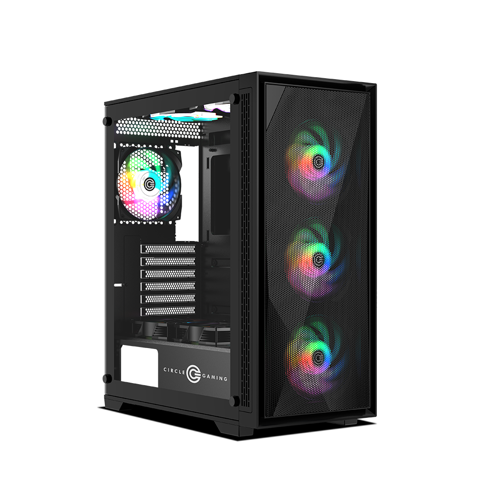 Furious Mesh 240 ARGB Mid-Tower Computer Case Gaming Cabinet - Black