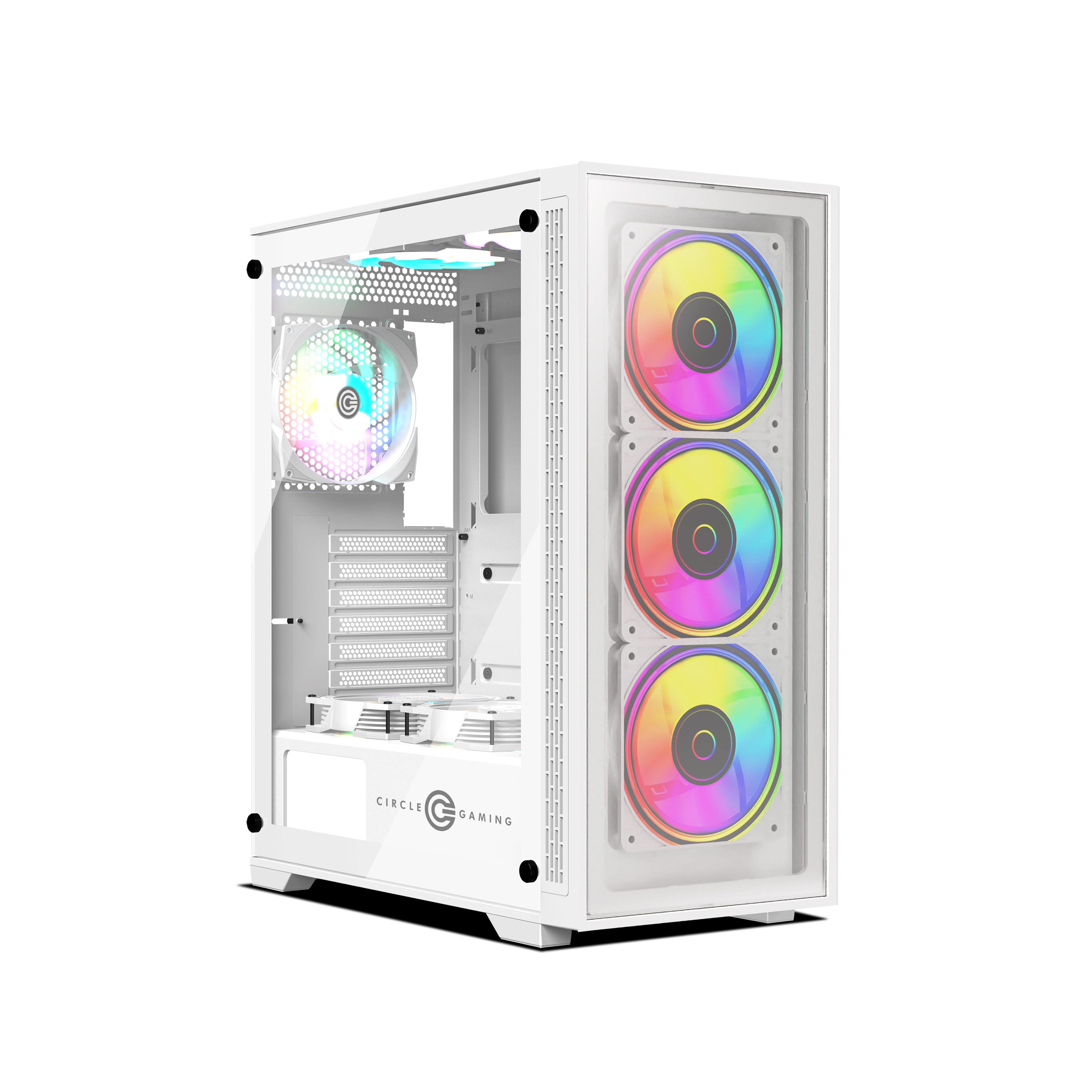 Furious Glass 240 ARGB Mid-Tower Computer Case Gaming Cabinet - White