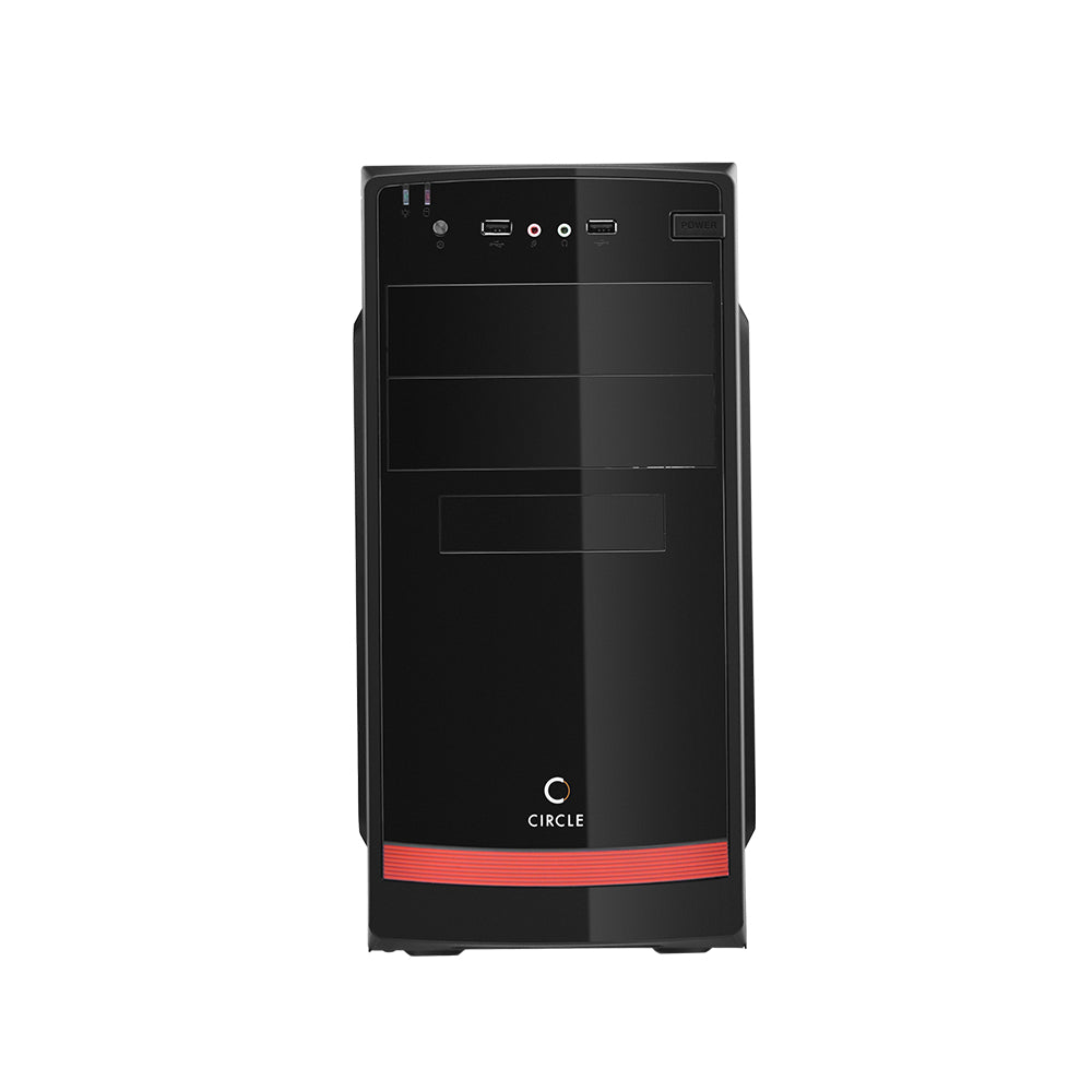 VERVE CPU Cabinet - Black | Stylish Micro-ATX Case with SMPS