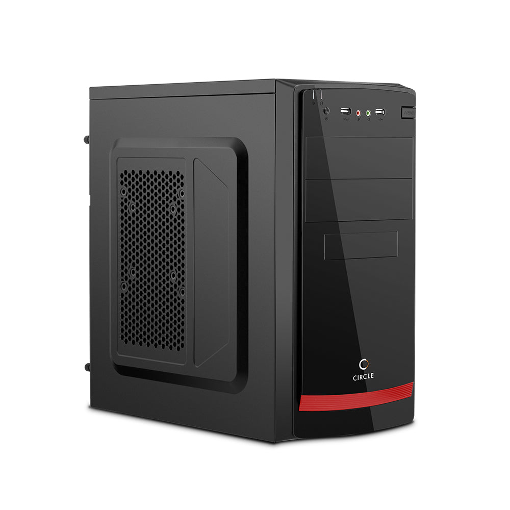 VERVE CPU Cabinet - Black | Stylish Micro-ATX Case with SMPS